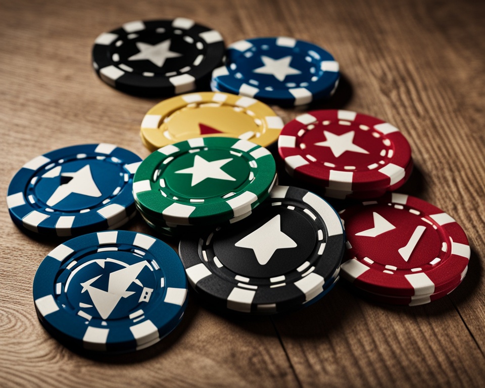 types of poker chips on table